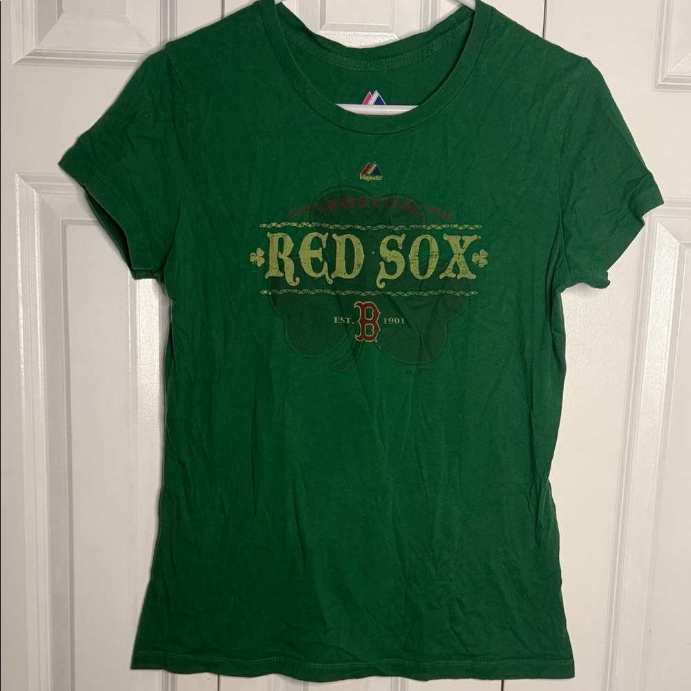 Majestic Green Red Sox Tee